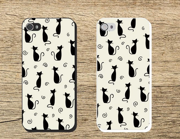 Adorable Cats Pattern Tough Rubber Case Iphone 5c Personalized Custom Cover