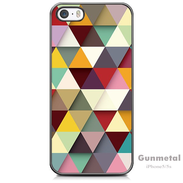 Colourful 3d Geometric Plastic Chrome Case Gold Frame For Iphone 5 5s & Iphone 4 4s