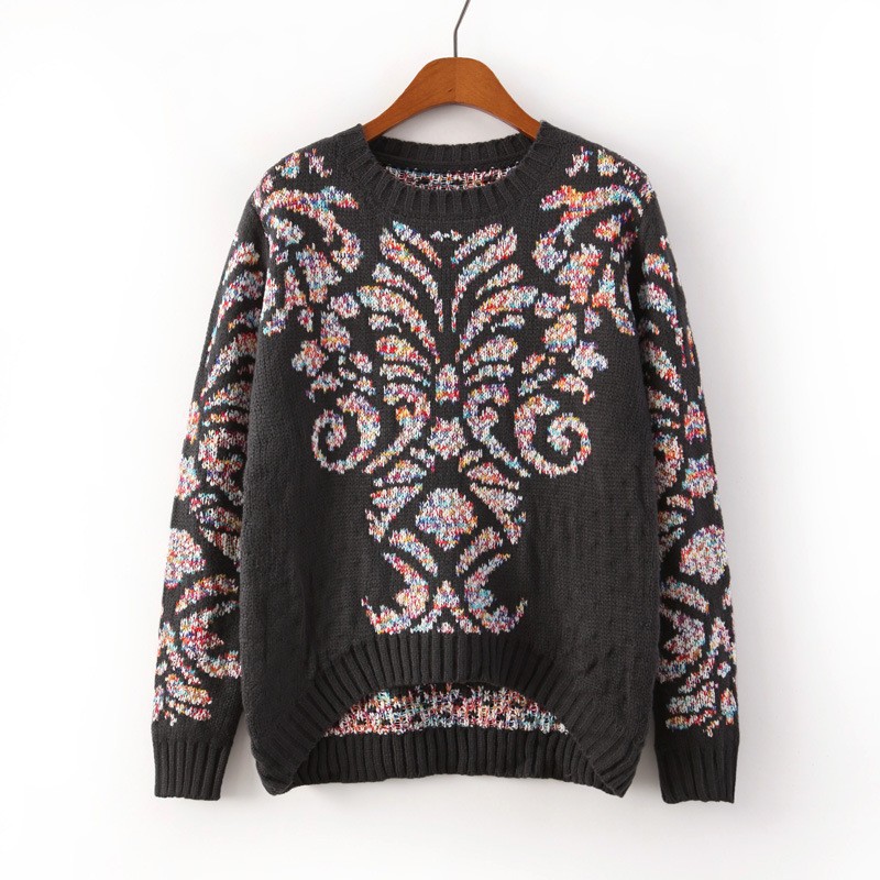2014 Winter European Style Color Printing Hedging Sweater Womens Casual Sweater