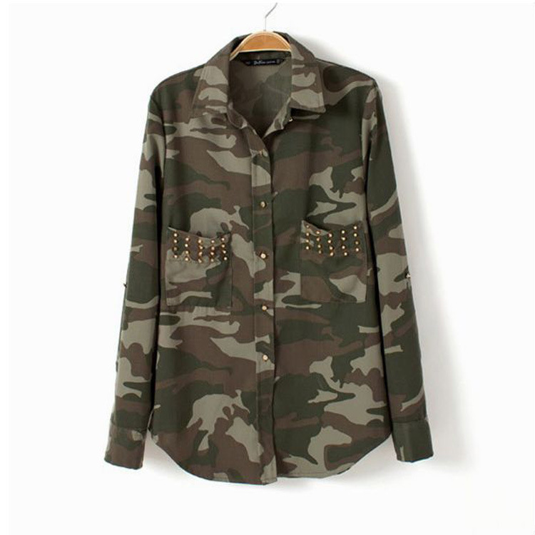Camouflage Uniform Shirt With Long Sleeves Spring Fashion on Luulla